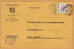 Enveloppe Brief Cover Gemeentebestuur Hamme - Brieven En Documenten