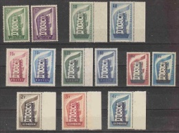 Europa Cept 1956 Year Set 6 Countries 13 Values ** Mnh (original Gum !!!) (Y114) - 1956