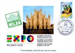 ARGELIA 2014 FDC  FDC Expo Milan 2015 Milano Cathedrals Mailänder Dom Italia Italy Churchs - 2015 – Milaan (Italië)