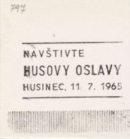 J2081 - Czechoslovakia (1945-79) Control Imprint Stamp Machine (R!): Visit Huss Celebrations, City Husinec, 11.7.1965 - Proeven & Herdrukken