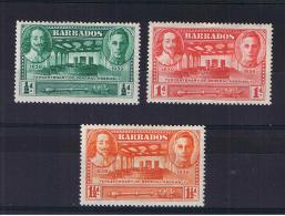 RB 1044 - Barbados 1939 Tercentenary 3 Mint Stamps - Barbados (...-1966)