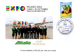 ARGELIA 2014 FDC World Expo Milan 2015 Milano Esposizione Di Milano 2015 Italia Alimentazione Italiano Piano - 2015 – Milaan (Italië)