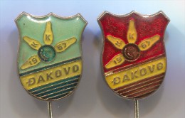 BOWLING, Quilleurs - Club DAKOVO Croatia, Vintage Pin Badge, 2 Pieces - Bowling