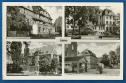 Jena,4-Bildkarte,1958,Universitätskliniken,Frauenklinik Haus III,Frauenklinik,Hals-Nasen-Ohrenklinik,Werbestempel MARTIN - Jena