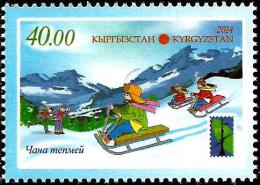 Kyrgyzstan - 2014 - Winter Sports - Tobogganing - Mint Stamp - Kirghizistan