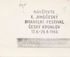 J2103 - Czechoslovakia (1945-79) Control Imprint Stamp Machine (R!): Visit X. Southern Bohemia Theatre Festival 1965 - Probe- Und Nachdrucke