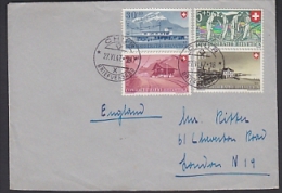 Switzerland 1947 Pro Patria 4v On Letter To London (Ca Chur 27 VI 47) (F3500) - Briefe U. Dokumente