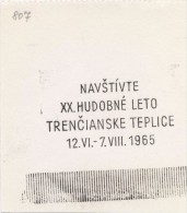 J2109 - Czechoslovakia (1945-79) Control Imprint Stamp Machine (R!): Visit XX. Music Summer Trencianske Teplice (Spa) - Termalismo