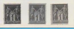 FRANCE N° 83-  3 Exemplaires - 1876-1878 Sage (Type I)