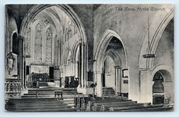 POSTCARD THE NAVE HYTHE CHURCH HACKNEY S O E SOE POSTMARK SENT TO BRENTFORD 1910 - Colchester
