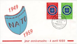 BELGIQUE. N°1094-5 De 1959 Sur Enveloppe 1er Jour. OTAN. - NATO