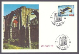 San Marino 1989 Peloro, Manifestazione, Circolo Filatelico Peloritano, Messina - Cartas & Documentos