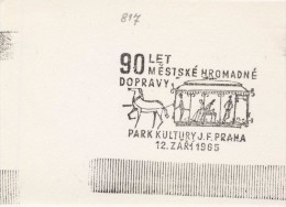 J2131 - Czechoslovakia (1945-79) Control Imprint Stamp Machine (R!): 90 Years Of Urban Public Transport; Park Of Culture - Tramways