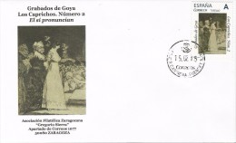 SPAIN. COVER. ENGRAVING OF GOYA. THE WHIMS NUMBER 2. "TU SELLO" - Storia Postale