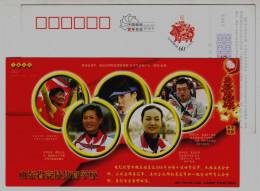 Air Rifle Shooting Olympic Champion Duli,air Pistol World Champion,CN07 Shandong Sport School Athlete Pre-stamped Card - Shooting (Weapons)