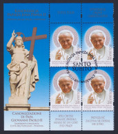 2014 POLONIA "CANONIZZAZIONE GIOVANNI PAOLO II" QUARTINA ANNULLO PRIMO GIORNO - Usati