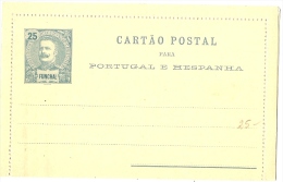 LPU9/B - PORTUGAL FUNCHAL CARTE LETTRE 25c - Autres & Non Classés