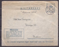 SwedenMilitary1942: Cover Used - Militaire Zegels