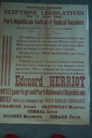 87-LIMOGES -RARE AFFICHE POLITIQUE-ELECTIONS LEGISLATIVES 1951-PARTI REPUBLICAIN ET RADICAL SOCIALISTE- EDOUARD HERRIOT - Affiches