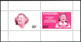 1985 Tanzania Elisabeth 85°Anniversario Della Regina Madre Block MNH** Variety -Zz8 - Oddities On Stamps