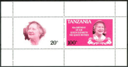 1985 Tanzania Elisabeth 85°Anniversario Della Regina Madre Block MNH** Variety -Zz8 - Erreurs Sur Timbres