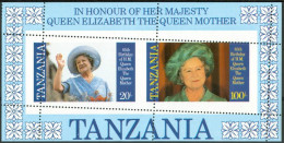 1985 Tanzania Elisabeth 85°Anniversario Della Regina Madre Block MNH** Variety -Zz8 - Oddities On Stamps