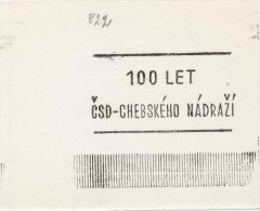 J2143 - Czechoslovakia (1945-79) Control Imprint Stamp Machine (R!): 100 Years Of Cheb Railway Station CSD - Prove E Ristampe