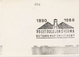 J2144 - Czechoslovakia (1945-79) Control Imprint Stamp Machine (R!): 1890-1965; 75 Years Of The Mine Jan Sverma - Ensayos & Reimpresiones