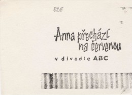 J2153 - Czechoslovakia (1945-79) Control Imprint Stamp Machine (R!): "Anna Goes To Red" - ABC Theatre - Ensayos & Reimpresiones