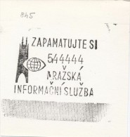 J2168 - Czechoslovakia (1945-79) Control Imprint Stamp Machine (R!): Remember 544444; Prague Information Service - Probe- Und Nachdrucke