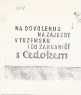 J2174 - Czechoslovakia (1945-79) Control Imprint Stamp Machine (R!): On Holiday; On Package Tours; At Home And Abroad .. - Prove E Ristampe