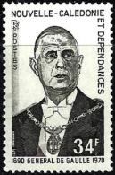 NEW CALEDONIA 34 FRANCS GENERAL DE GAULLE 1ST ANNIVERSARY MORTE MINT 1971 SG493 READ DESCRIPTION !! - Nuevos