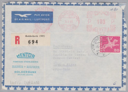 MOTIV UHREN 1966-01-05 Holderbank Mentor Uhren Fabrik Brief Nach Buenos Aires - Affranchissements Mécaniques