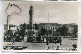 - IZMIR - SMYRNE - ( Turquie ), Saat Kulesi, Tour, Non écrite, Belle, Automobiles, Peu Courante, Glacée, TBE, Scans.. - Türkei