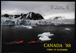 ARCTIC, ITALIA,1988, "CANADA Terra Die Elsmere" Expedition, Color-Folder + 5 Signatures, Look Scan !! 4.6-37 - Arctic Expeditions
