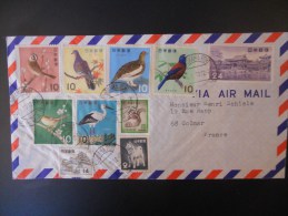Japon Lettre De Yokohama 1970 Pour Colmar, Joli Affranchissement  Trace D Usure - Storia Postale