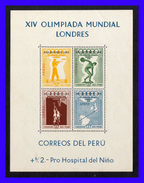 1956 - Peru - JJOO. De Melbourne - Sc, HB C81a - Sobrecargada - MNH - PE-150 - 01 - Sommer 1956: Melbourne