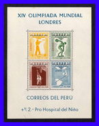 1956 - Peru - JJOO. De Melbourne - Sc, HB C81a - Sobrecargada - MNH - PE-150 - 02 - Ete 1956: Melbourne