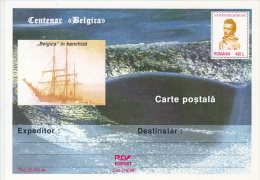 21027- BELGICA ANTARCTIC EXPEDITION, SHIP, VAN RYSSELBERGHE, POSTCARD STATIONERY, 1998, ROMANIA - Expediciones Antárticas