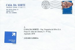 TIMBRES -  STAMPS- LETTRE POST BLEU - MARCOPHILIE - PORTUGAL - 2006 - MASQUES - CACHET 20-10-06 CTC CENTRO (COIMBRA) - Covers & Documents