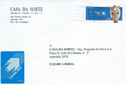 TIMBRES -  STAMPS- LETTRE POST BLEU - MARCOPHILIE - PORTUGAL - 2005 - MASQUES - TIMBRE AUTOADHÉSIF - Covers & Documents