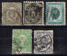 Japon - 1876 - Y&T N° 47, 48, 54, 56, 80 Oblitérés - Oblitérés