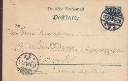 Germany Deutsches Reich Reichspost 5 F. Postkarte ERFURT 1898 Locally Sent !! (2 Scans) - Briefkaarten