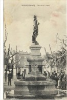 Carte Postale Ancienne Aniane - Place De La Liberté - Aniane