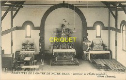 Cpa 80 Albert, Intérieur De L'Eglise Provisoire, Propriété De L'Oeuvre De Notre Dame, Carte Pas Courante - Albert
