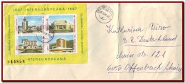 1989 Romania, Economic Inter-European Cultural Cooperation Block On Cover - Covers & Documents