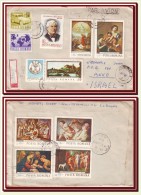 1969 Romania, World Famous Classic Paintings Complete Set + Stamp's Day + Commemorative Stamp Airmail Cover - Storia Postale