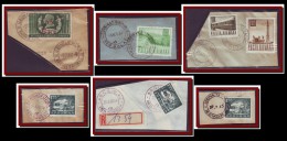 1952-1971 Romania, Lot Of 6 Industrial Postmarks, Factory Stamps On Fragments - Postmark Collection