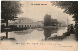 Carte Postale Ancienne De FROUARD - LA GARE, LE CANAL, LES FORGES - Frouard