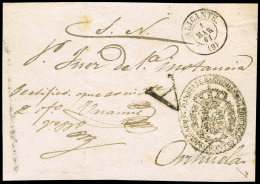 ALICANTE PREF. - ALICANTE 22N - 1861 FRONTAL CIRC. MARCA DE ABONO A A ORIHUELA - ...-1850 Prephilately